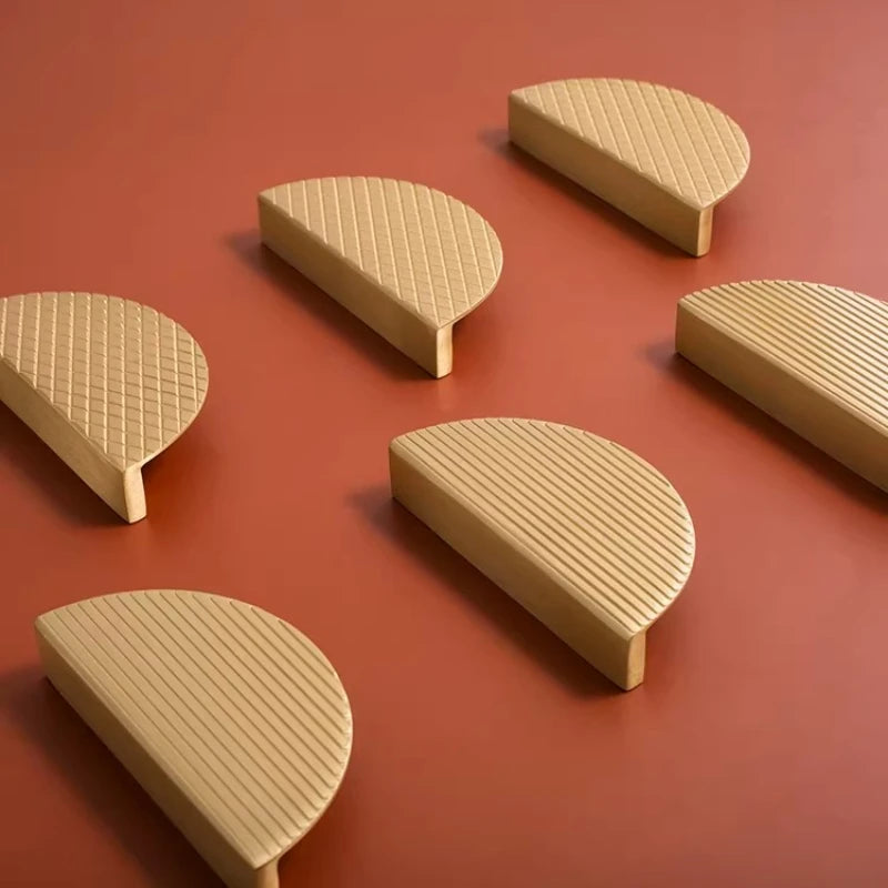 Modern Knobs Furniture Hardware Kitchen Accessories Brass Semicircular Cabinet Door Knob Handle Desk Drawer Pulls/Vertical Lines