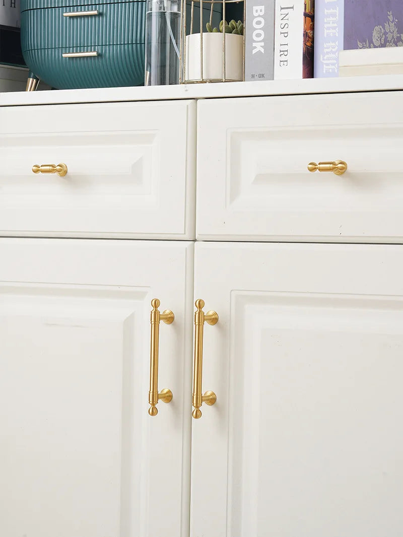 Handles for Furniture French Solid Brass Cupboard Door Knob and Handle American Kitchen Cabinet Drawer Handles