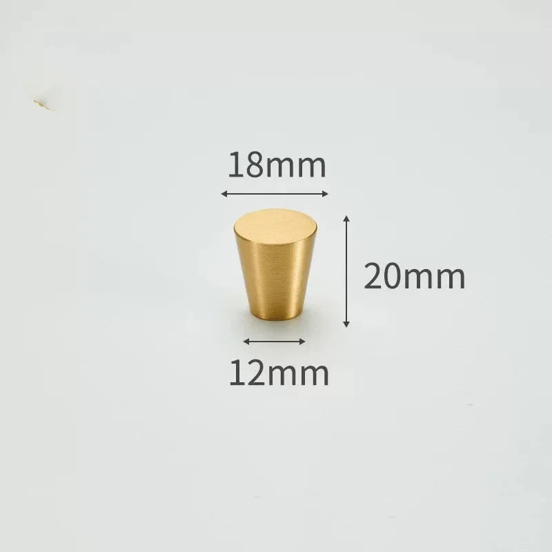 Modern Simple Solid Brass Cabinet Knobs Furniture Wardrobe Handle Kitchen Copper Pulls Doorknob