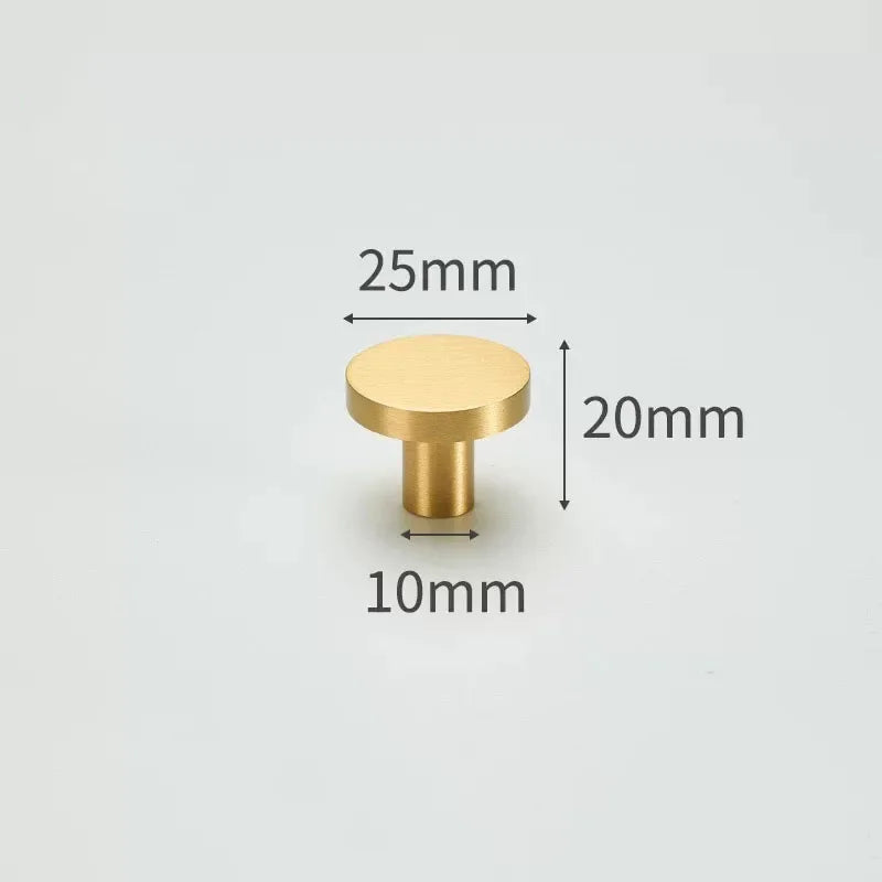 Modern Simple Solid Brass Cabinet Knobs Furniture Wardrobe Handle Kitchen Copper Pulls Doorknob