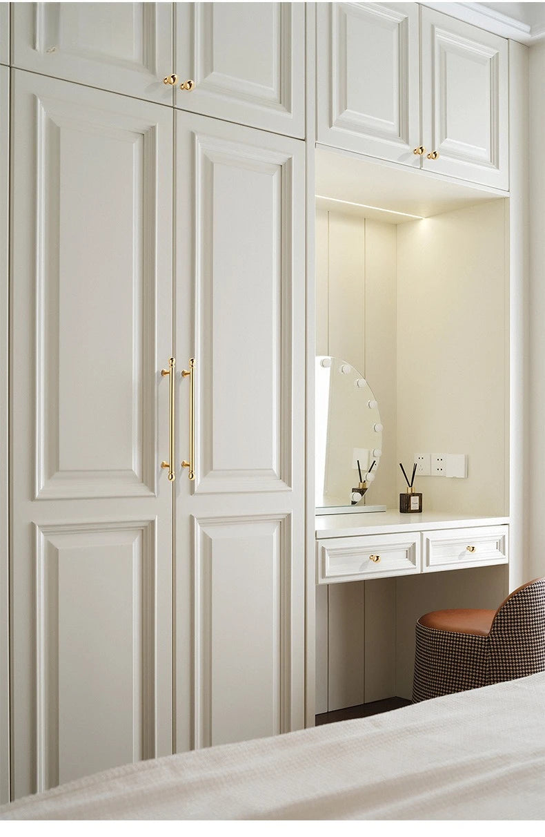 Luxury cabinet door handles, French-style cabinet and drawer single-hole knobs, electroplated gold pulls, furniture accessories