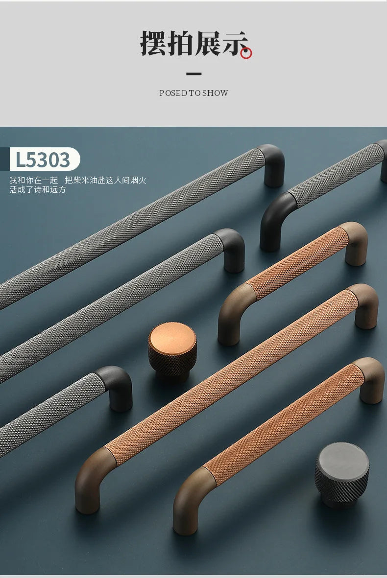 American Industrial Style Kitchen Drawer Cabinet Knurled Knobs Handles for Furniture European Wardrobe Shoe Cabinet Door Handle