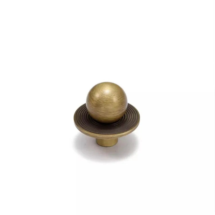 Tinyhob Antique Bronze Brass Round Cabinet Knobs with Base Retro Brass Single Hole Knob Kitchen Hardware for Cupboard Furniture