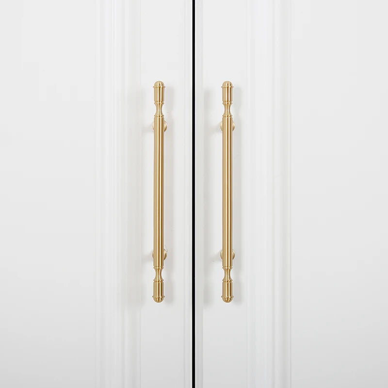 Pure Copper Wardrobe Door Handle Golden Retro Lengthened Furniture Handles Modern Simple Cabinet Drawer Small Handle Home Decor