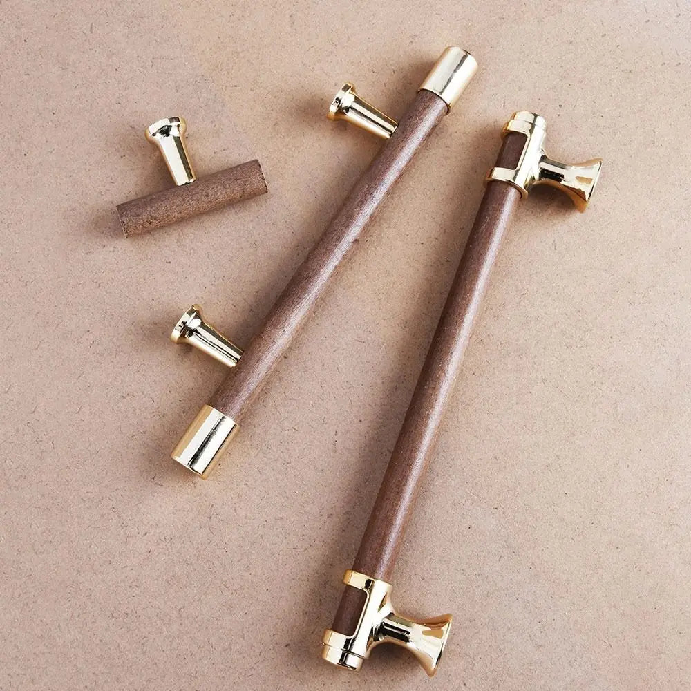 Modern Solid Wooden Door Handles Various Sizes Multifunctional Drawer Knobs Durable Kitchen Cabinet Handles Home Use