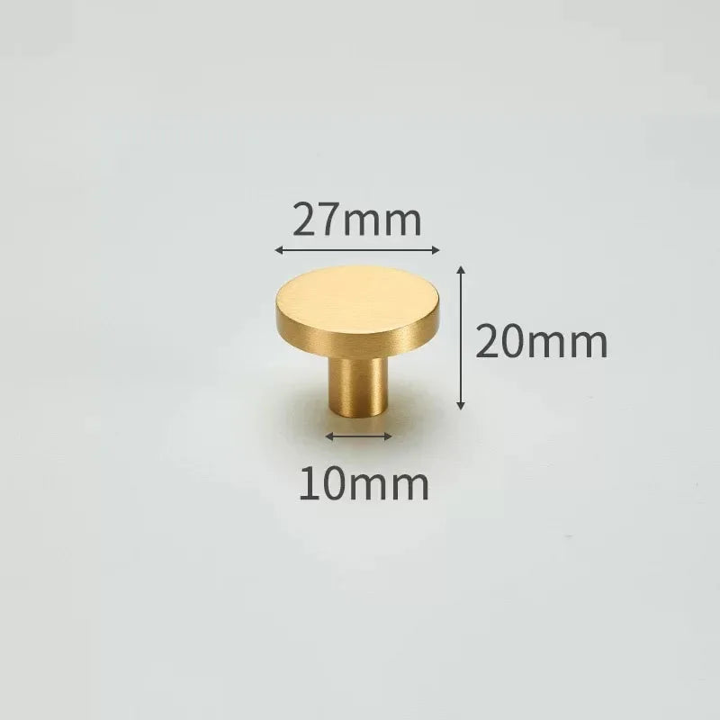 Modern Simple Solid Brass Cabinet Knobs Furniture Wardrobe Handle Kitchen Copper Pulls Doorknob