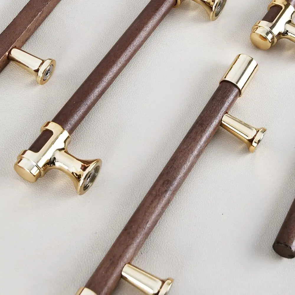 Modern Solid Wooden Door Handles Multifunctional Durable Drawer Knobs Various Sizes Kitchen Cabinet Handles Home Use