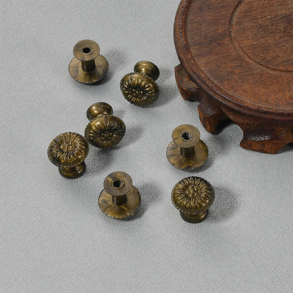 10Pcs Wooden Jewelry Box Mini Knobs Antique Bronze Plastic Kitchen Cabinet Drawer Pulls Knobs Cupboard Wardrobe Furniture Handle