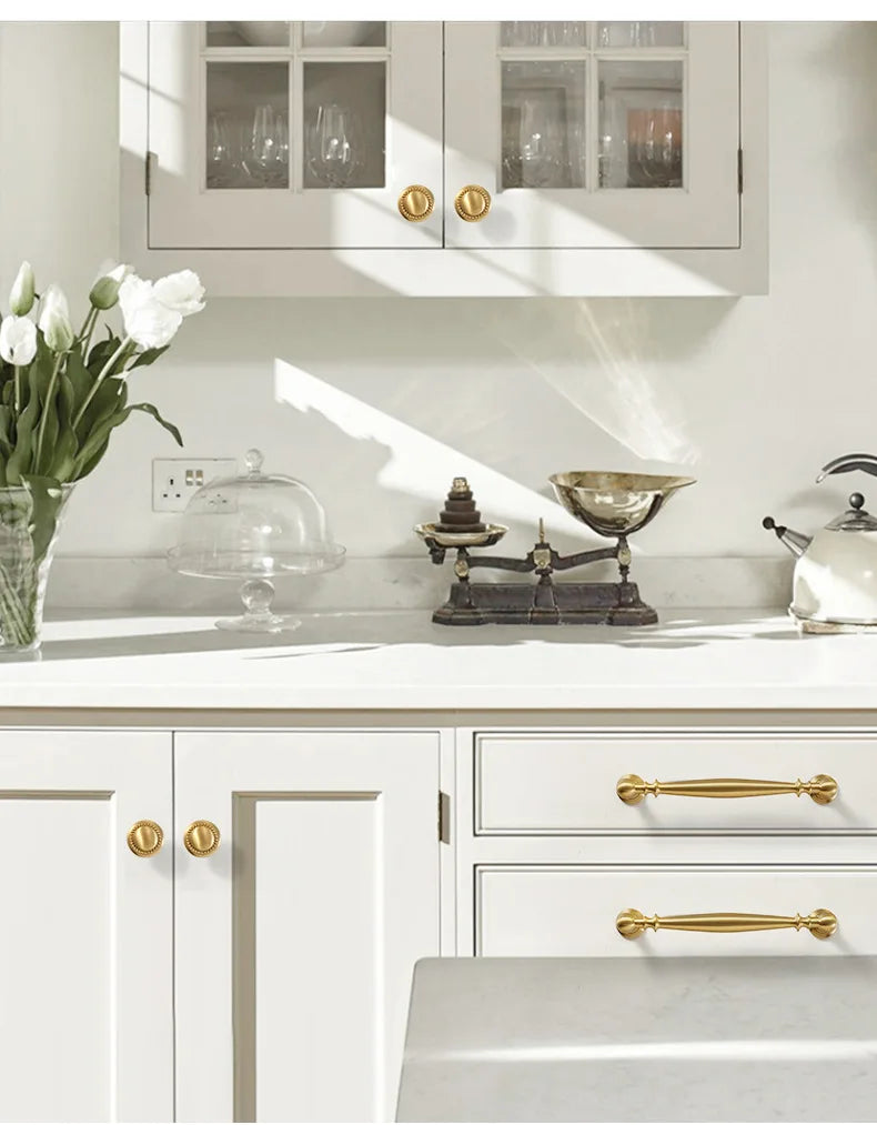 Nordic Solid Brass Furniture Handles Luxury Handles for Wardrobe and Drawer Kitchen Cabinet Drawer Handles Shoe Cabinets Pulls