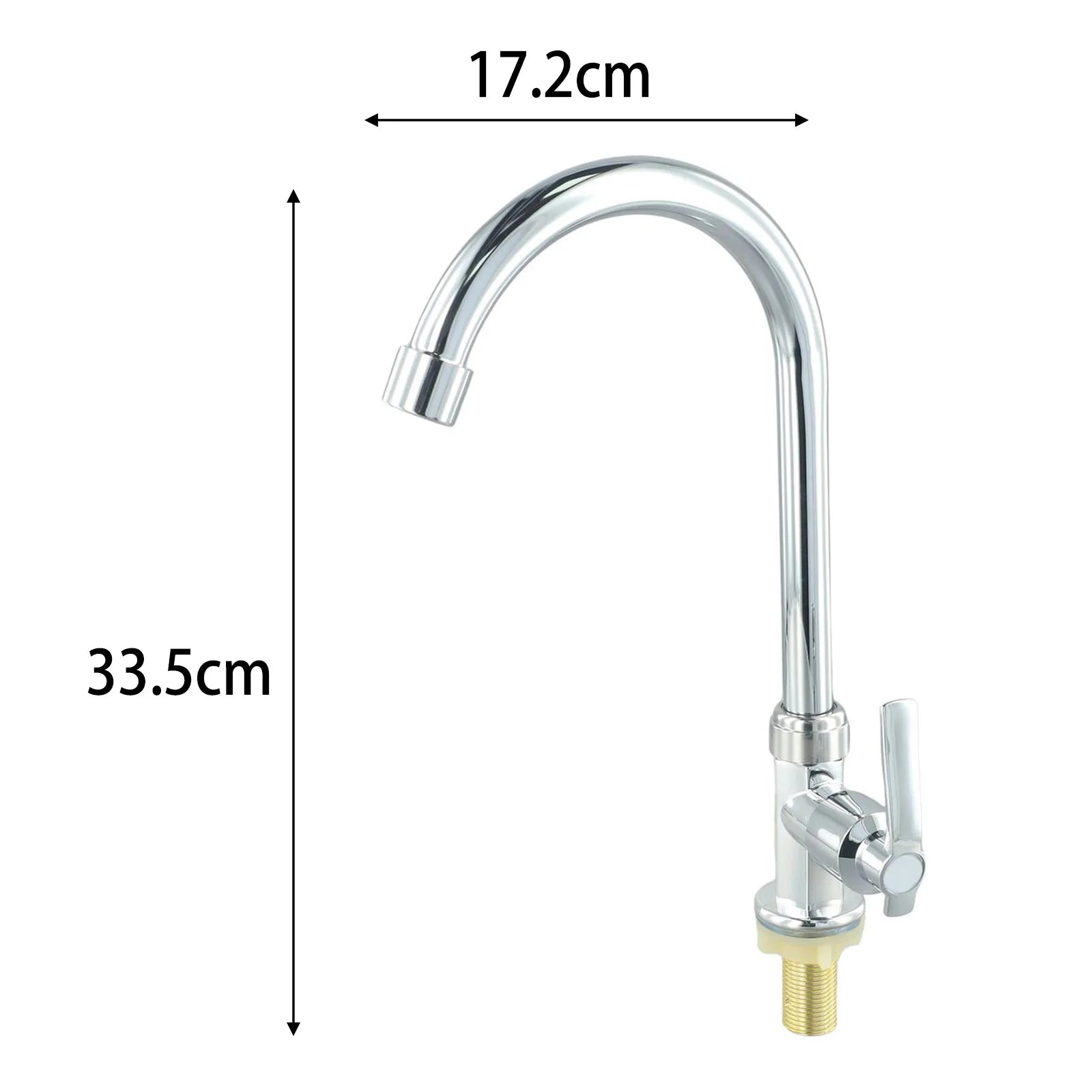 Single Lever Cold Water Kitchen Sink Tap – Deck Mounted, Plated Finish