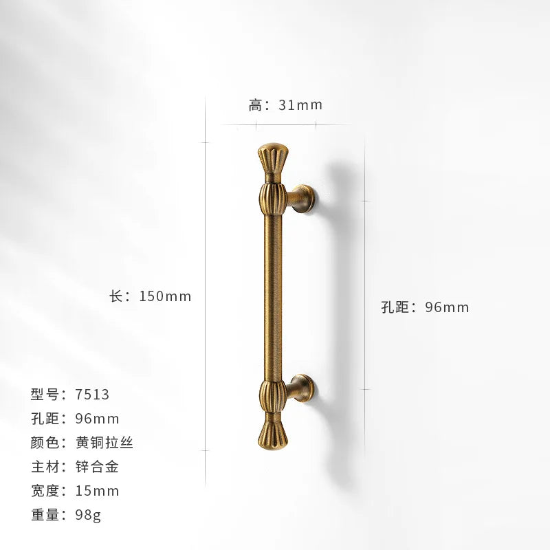 Antique-Bronze Cabinet Handle Retro Wardrobe & Kitchen-Cabinet Pull American Single-Hole Drawer Knob Zinc-Alloy Furniture Handle