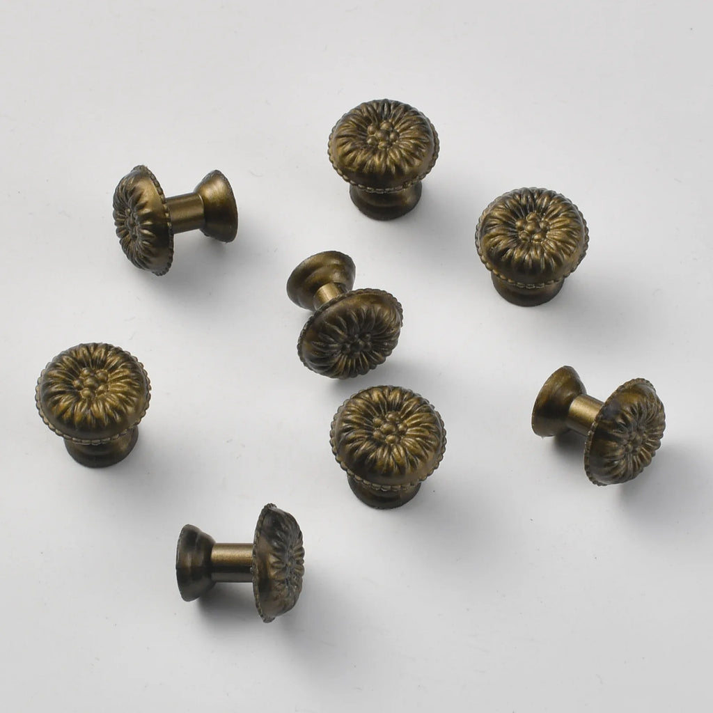 10-Pack New Chinese Style Plastic Drawer Pulls - Antique Bronze Mushroom Knobs, Single Hole Vintage Cabinet Handles for Hom