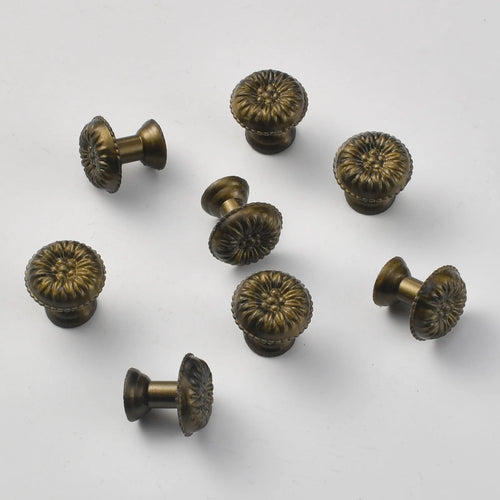 10-Pack New Chinese Style Plastic Drawer Pulls - Antique Bronze Mushroom Knobs, Single Hole Vintage Cabinet Handles for Hom