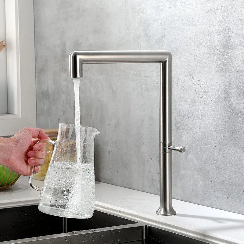 Brushed Stainless Steel Kitchen Mixer Tap – Multi-Finish, 360° Rotation
