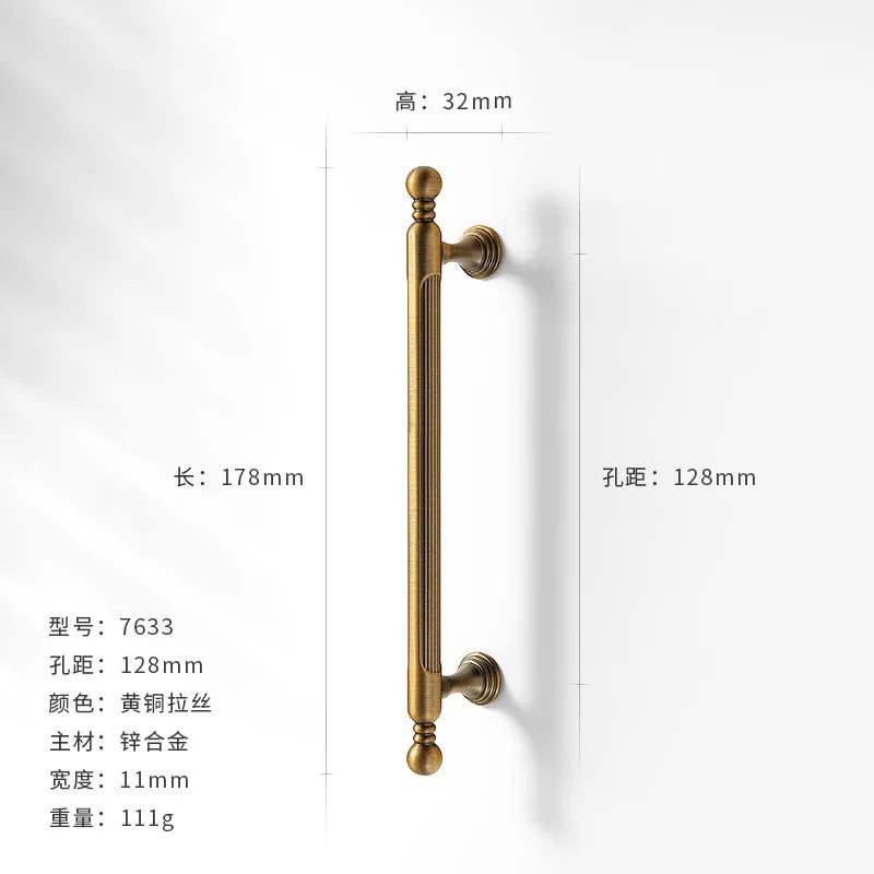 Antique-Bronze Cabinet Handle Retro Wardrobe & Kitchen-Cabinet Pull American Single-Hole Drawer Knob Zinc-Alloy Furniture Handle