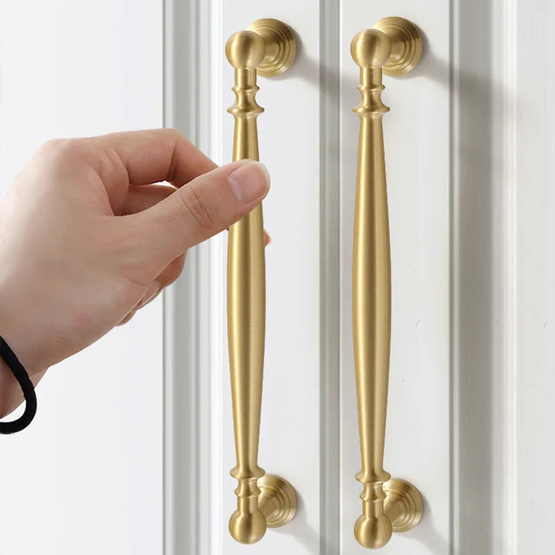 Nordic Solid Brass Furniture Handles Luxury Handles for Wardrobe and Drawer Kitchen Cabinet Drawer Handles Shoe Cabinets Pulls