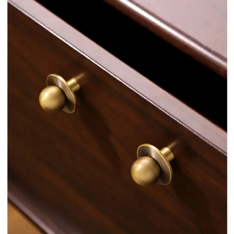 Tinyhob Antique Bronze Brass Round Cabinet Knobs with Base Retro Brass Single Hole Knob Kitchen Hardware for Cupboard Furniture