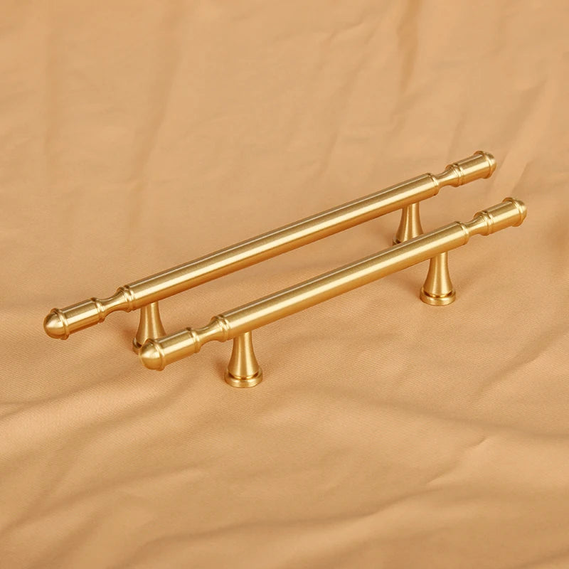 Pure Copper Wardrobe Door Handle Golden Retro Lengthened Furniture Handles Modern Simple Cabinet Drawer Small Handle Home Decor