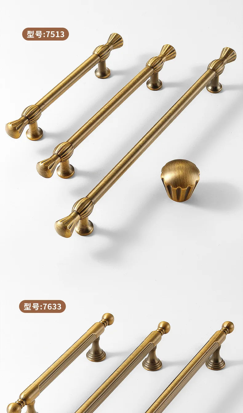 Antique-Bronze Cabinet Handle Retro Wardrobe & Kitchen-Cabinet Pull American Single-Hole Drawer Knob Zinc-Alloy Furniture Handle