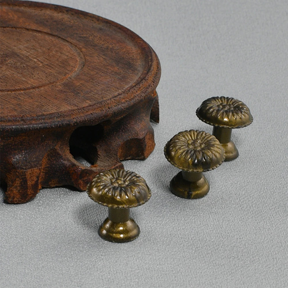 10pcs Mushroom Round Knob w/screw Antique Bronze 1-Hole Pull Handle Old Chinese Style Decor Cabinet Drawer Wood Box Furniture