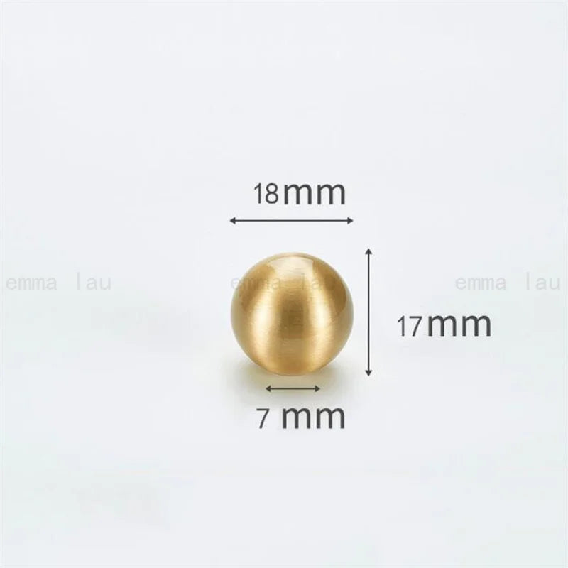 Nordic Round Ball Handle Solid Brass Furniture Knob and Handle Drawer Cabinet Door Knobs Cupboard Single Hole Pulls Handles