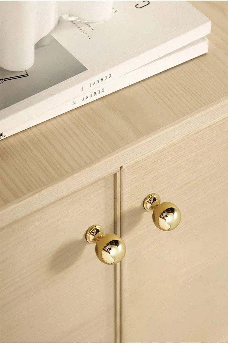 Luxury cabinet door handles, French-style cabinet and drawer single-hole knobs, electroplated gold pulls, furniture accessories