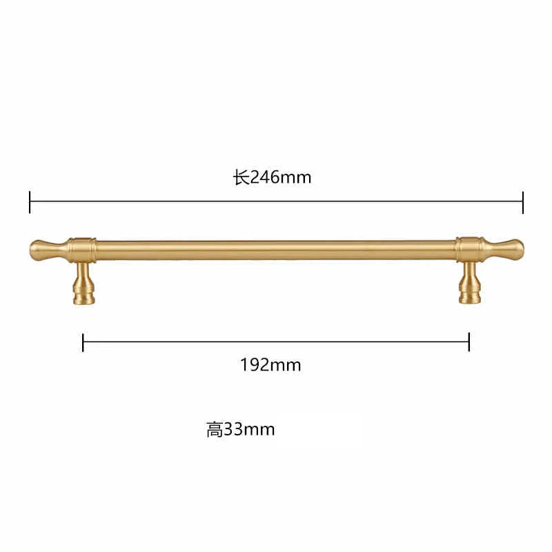 Pure Copper Wardrobe Door Handle Golden Retro Lengthened Furniture Handles Modern Simple Cabinet Drawer Small Handle Home Decor