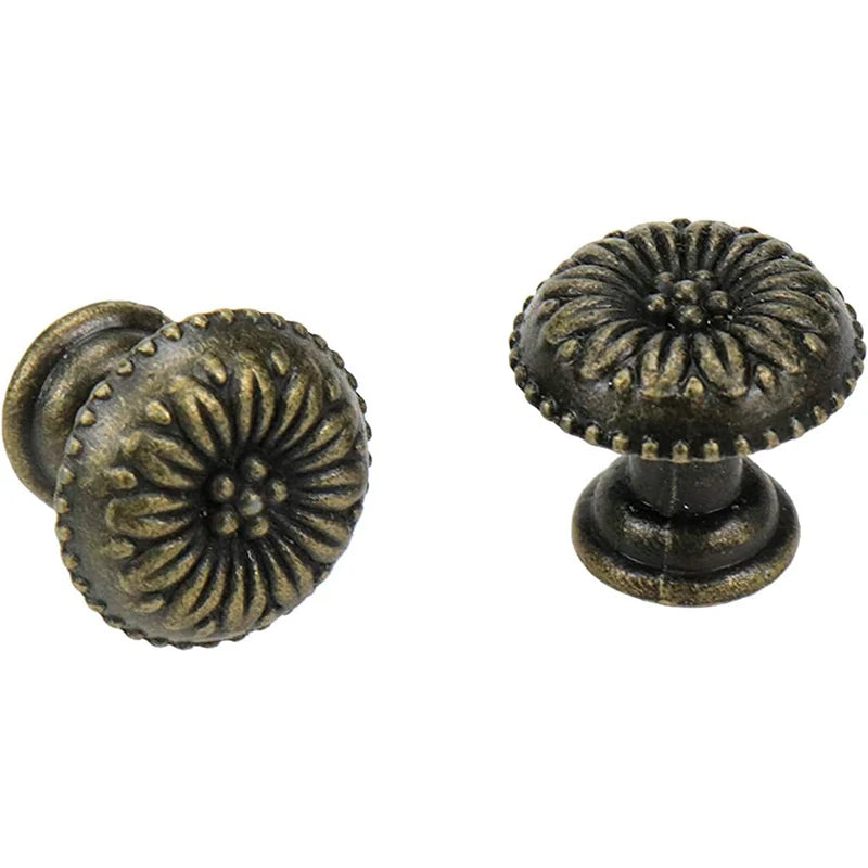 10-Pack New Chinese Style Plastic Drawer Pulls - Antique Bronze Mushroom Knobs, Single Hole Vintage Cabinet Handles for Hom