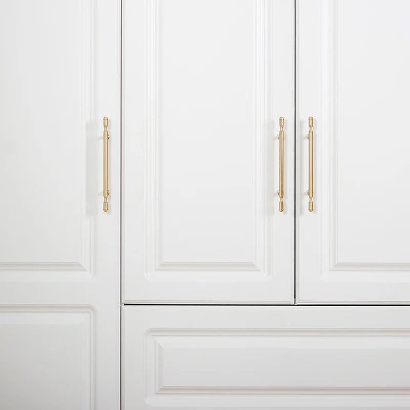 Pure Copper Wardrobe Door Handle Golden Retro Lengthened Furniture Handles Modern Simple Cabinet Drawer Small Handle Home Decor