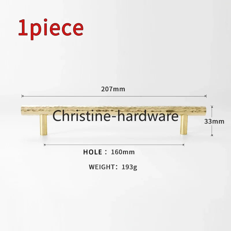 Brass Handle For Cabinet Hammered Golden Polished Gloss Drawer Kitchen Cupboard Furniture Modern Round Knobs
