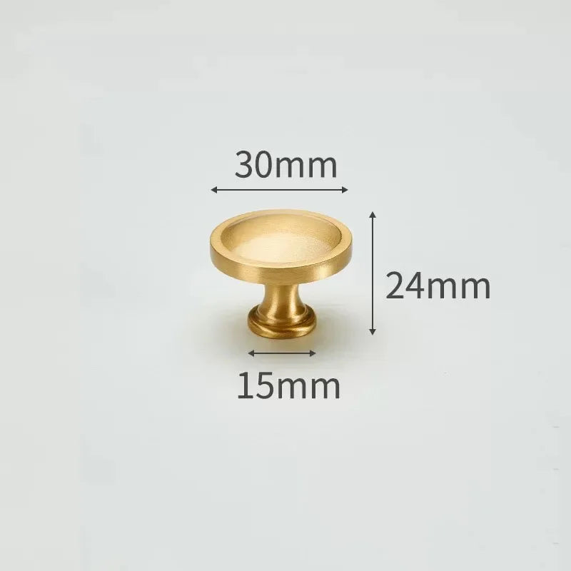 Modern Simple Solid Brass Cabinet Knobs Furniture Wardrobe Handle Kitchen Copper Pulls Doorknob