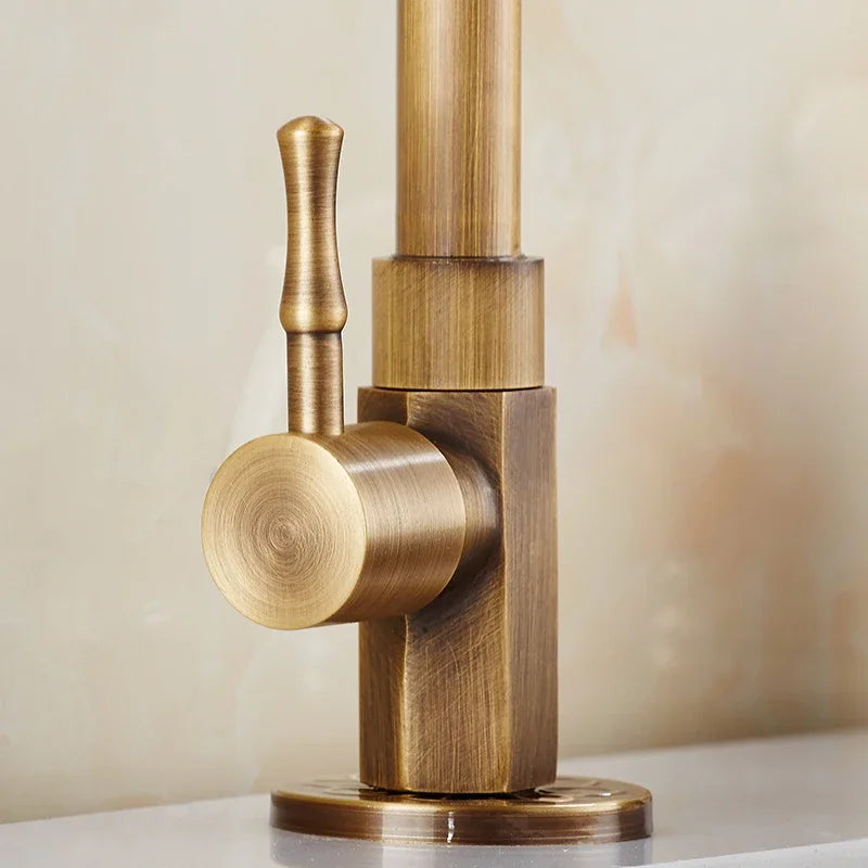 Gooseneck Single Lever Cold Water Kitchen Tap – Brushed Bronze Finish