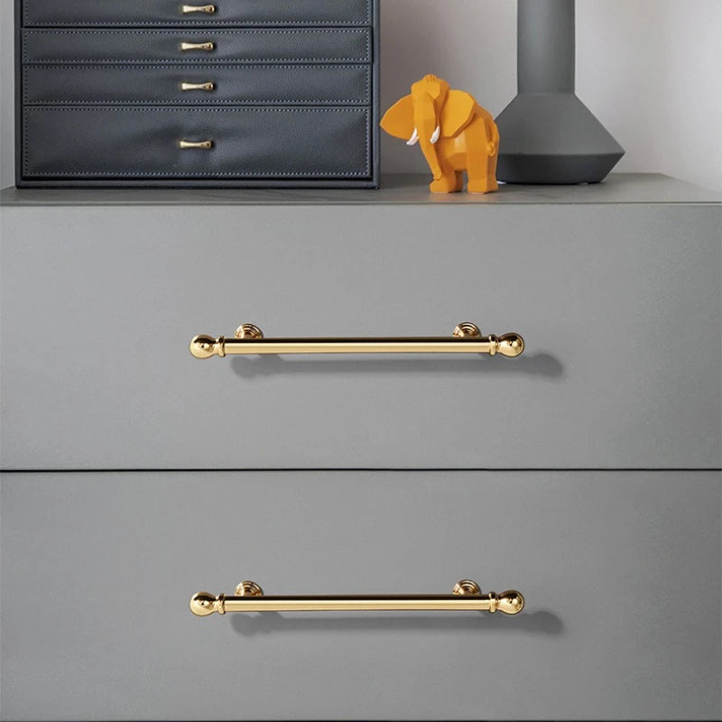 Luxury cabinet door handles, French-style cabinet and drawer single-hole knobs, electroplated gold pulls, furniture accessories