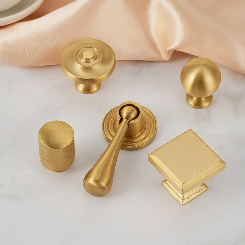 Handles for Furniture French Solid Brass Cupboard Door Knob and Handle American Kitchen Cabinet Drawer Handles