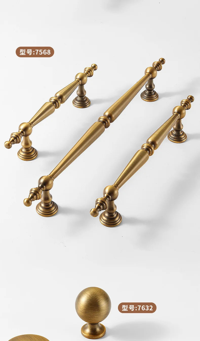 Antique-Bronze Cabinet Handle Retro Wardrobe & Kitchen-Cabinet Pull American Single-Hole Drawer Knob Zinc-Alloy Furniture Handle