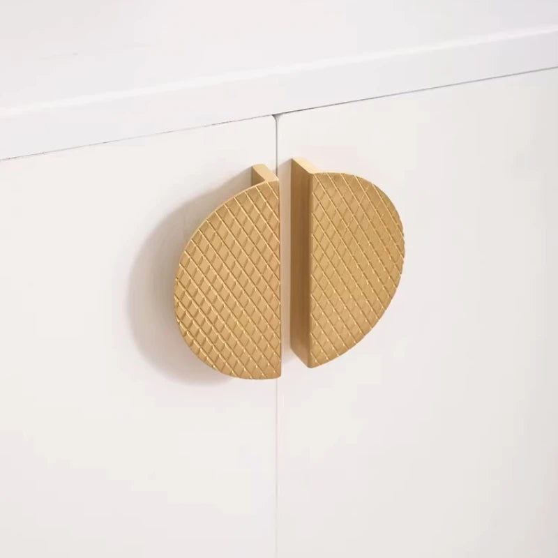 Modern Knobs Furniture Hardware Kitchen Accessories Brass Semicircular Cabinet Door Knob Handle Desk Drawer Pulls/Vertical Lines