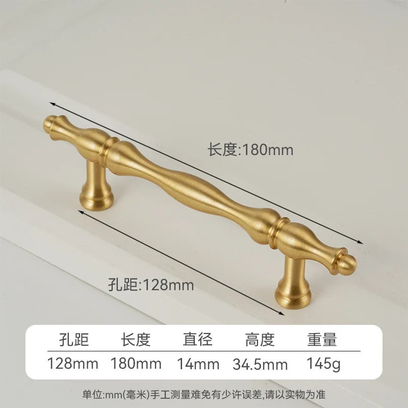 Handles for Furniture French Solid Brass Cupboard Door Knob and Handle American Kitchen Cabinet Drawer Handles