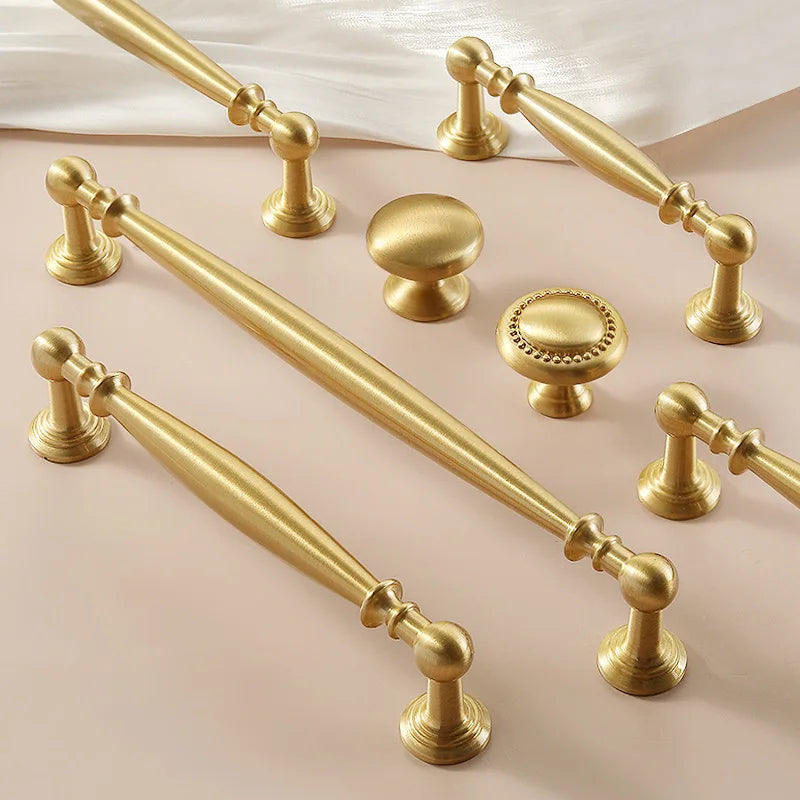 Nordic Solid Brass Furniture Handles Luxury Handles for Wardrobe and Drawer Kitchen Cabinet Drawer Handles Shoe Cabinets Pulls