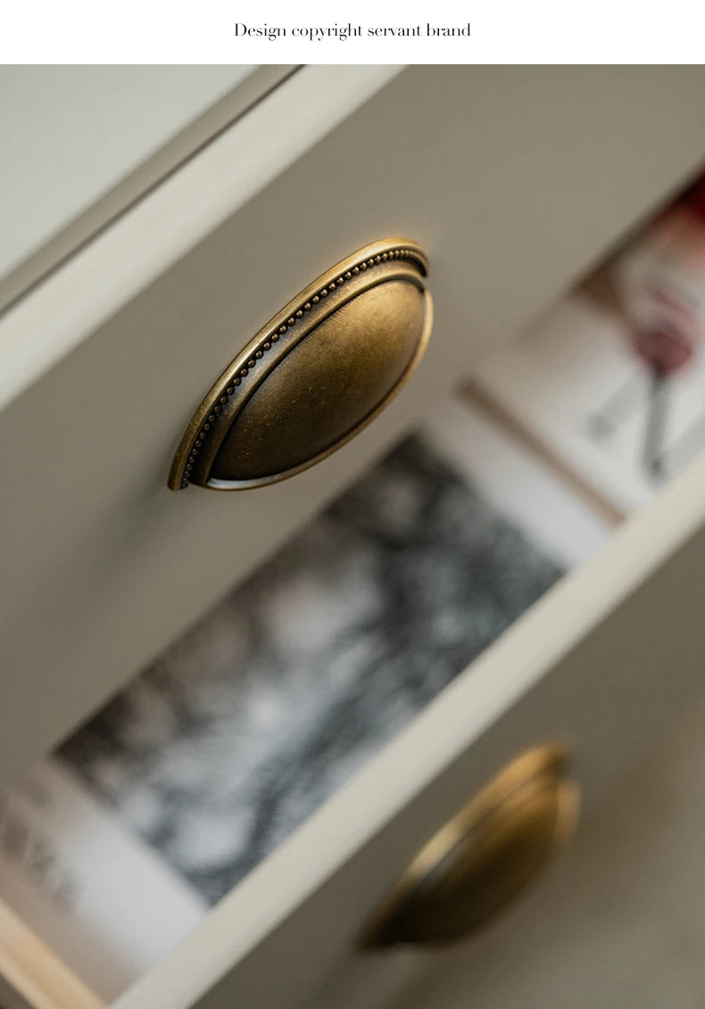 Vintage Bronze Solid Brass Cabinet Handle Cupboard Pulls Furniture Hardware Drawer Pull Kitchen Drawer Handles Cup Pull