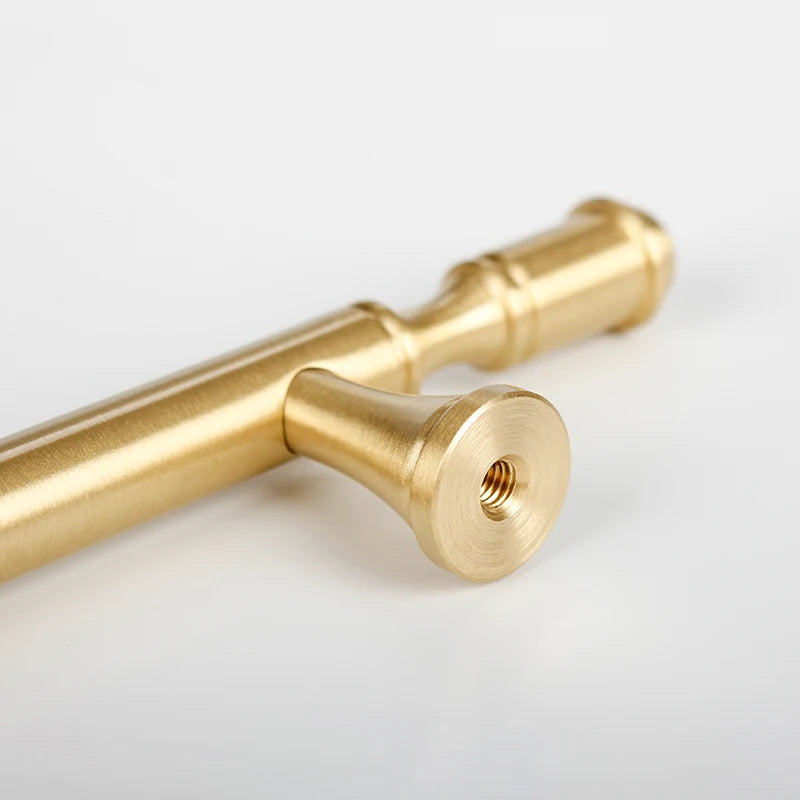 Pure Copper Wardrobe Door Handle Golden Retro Lengthened Furniture Handles Modern Simple Cabinet Drawer Small Handle Home Decor