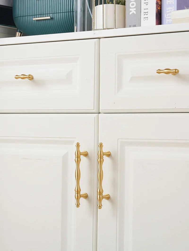 Handles for Furniture French Solid Brass Cupboard Door Knob and Handle American Kitchen Cabinet Drawer Handles