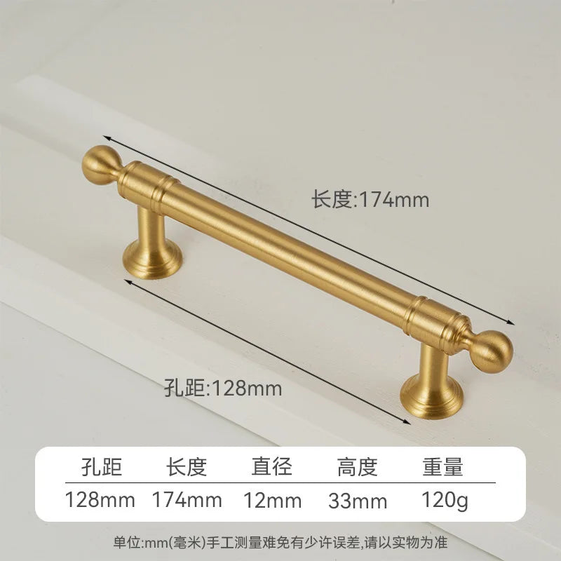 Handles for Furniture French Solid Brass Cupboard Door Knob and Handle American Kitchen Cabinet Drawer Handles