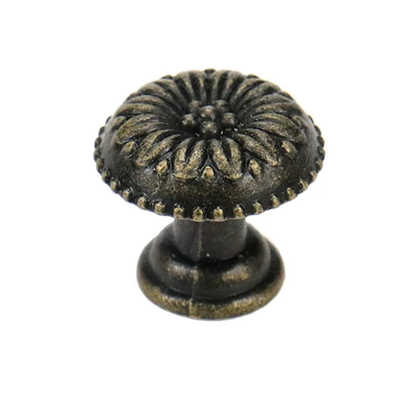 10-Pack New Chinese Style Plastic Drawer Pulls - Antique Bronze Mushroom Knobs, Single Hole Vintage Cabinet Handles for Hom
