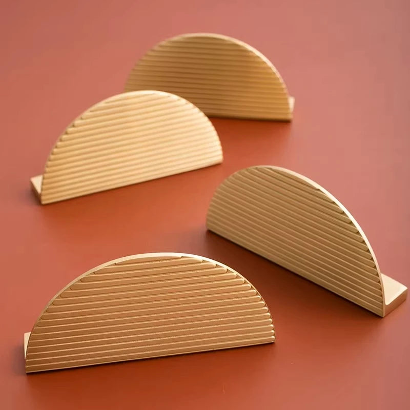 Modern Knobs Furniture Hardware Kitchen Accessories Brass Semicircular Cabinet Door Knob Handle Desk Drawer Pulls/Vertical Lines