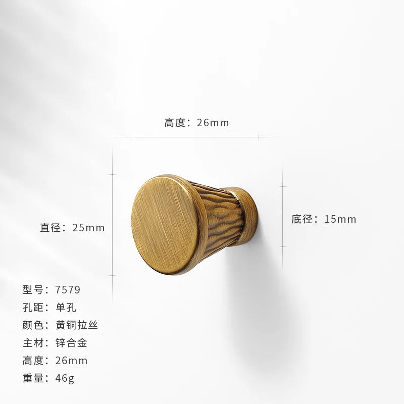 Antique-Bronze Cabinet Handle Retro Wardrobe & Kitchen-Cabinet Pull American Single-Hole Drawer Knob Zinc-Alloy Furniture Handle