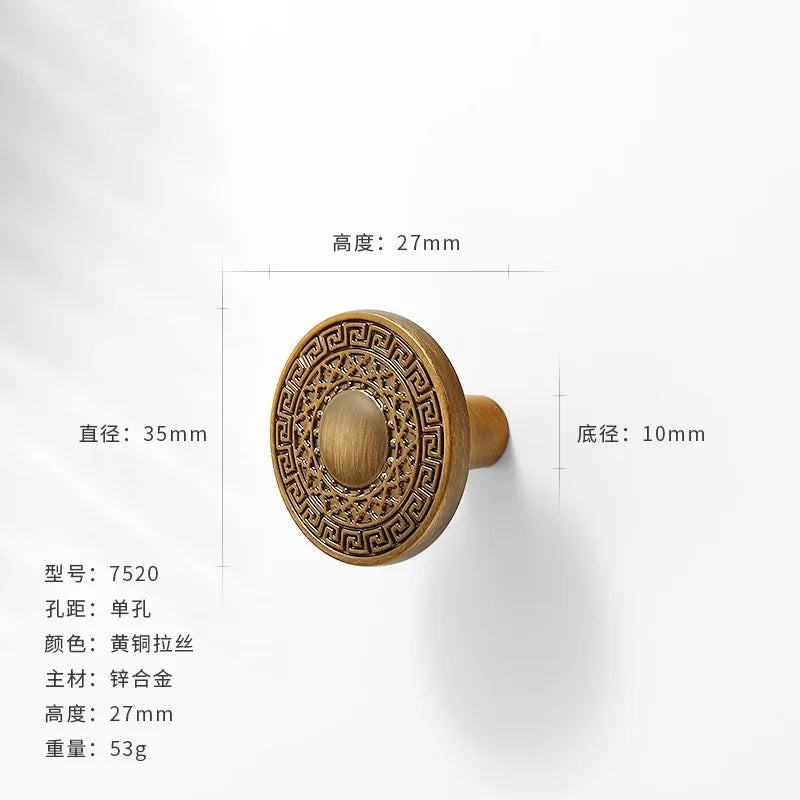 Antique-Bronze Cabinet Handle Retro Wardrobe & Kitchen-Cabinet Pull American Single-Hole Drawer Knob Zinc-Alloy Furniture Handle