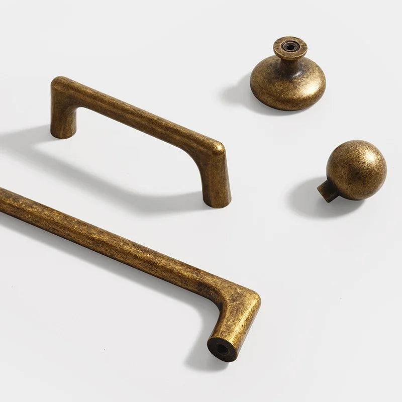 Antique Kitchen Drawer Handle Cupboard Cabinet Knobs Retro Closet Pulls Wardrobe Hardware Bronze Home Furniture Cabinet Handles