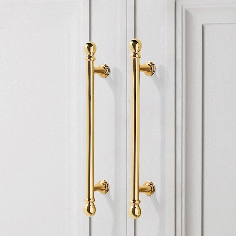 Luxury cabinet door handles, French-style cabinet and drawer single-hole knobs, electroplated gold pulls, furniture accessories