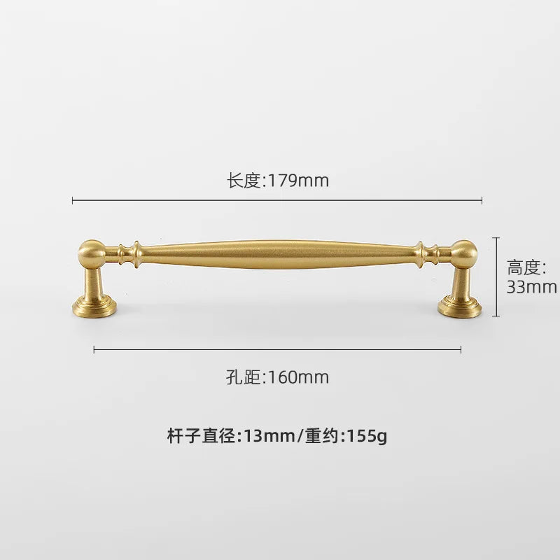 Nordic Solid Brass Furniture Handles Luxury Handles for Wardrobe and Drawer Kitchen Cabinet Drawer Handles Shoe Cabinets Pulls
