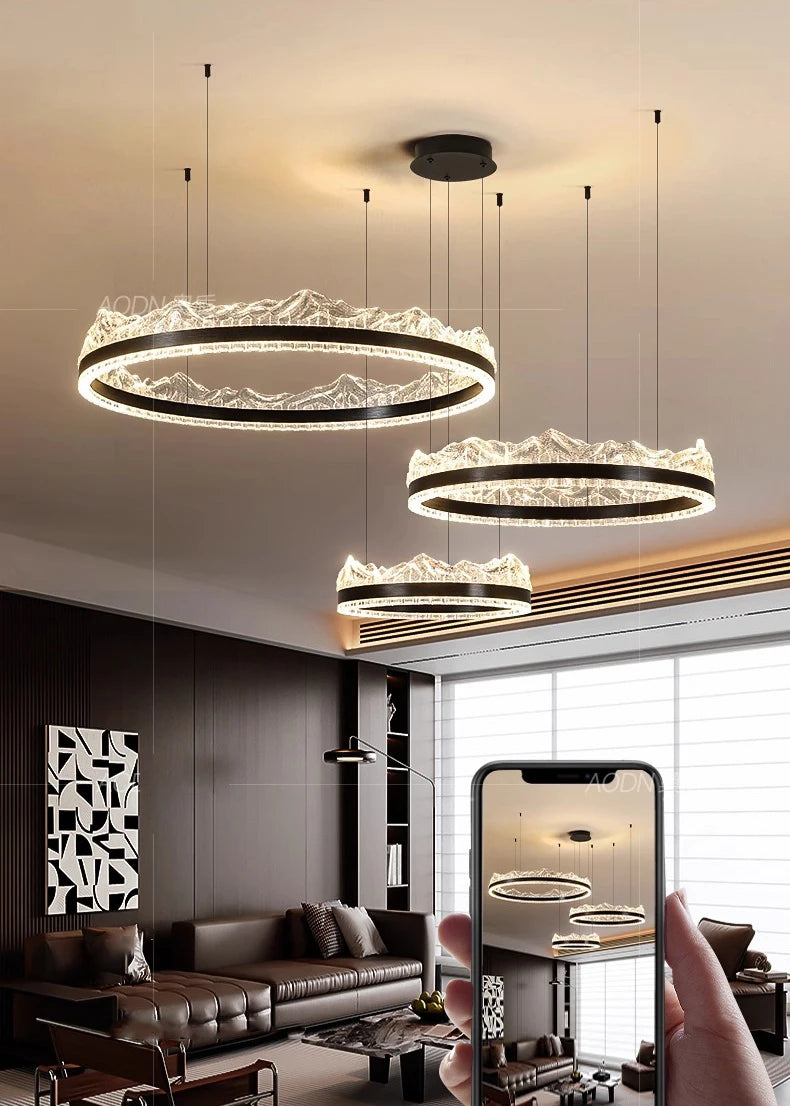 Modern home decor led lights pendant light lamps forstaircase Chandeliers for living room hanging light indoor lighting